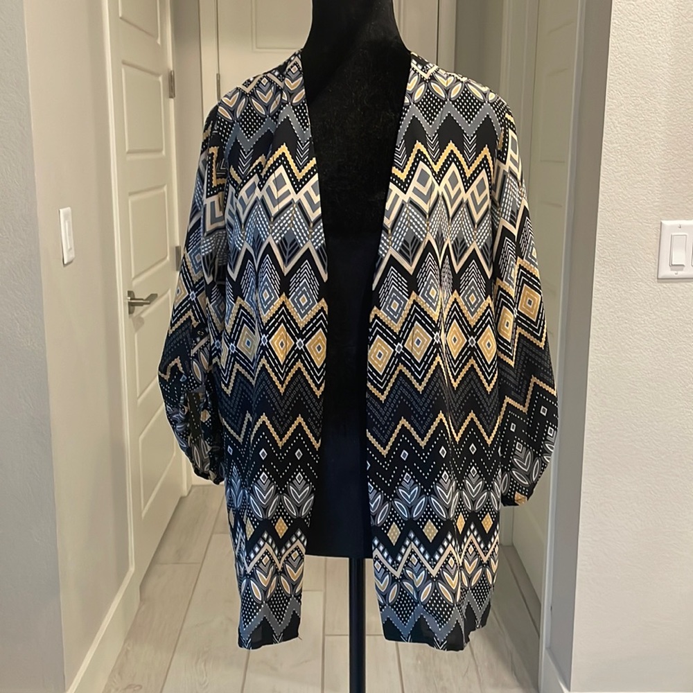 Southern Lady Duster in Yellow, Black Gray & White Size S